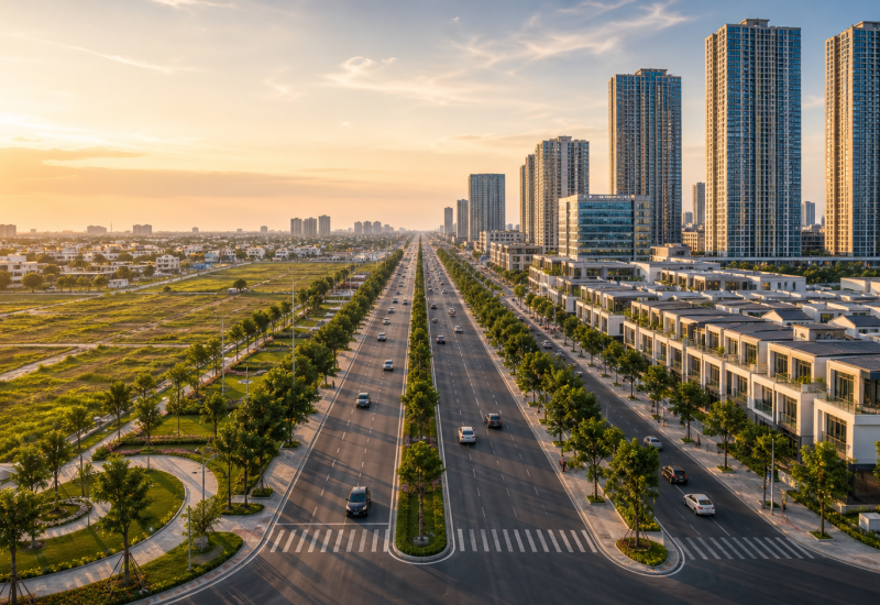The Emerald Boulevard - Bình Dương cũ, nay thuộc vùng TP.HCM mở rộng; trục Quốc lộ 13 mở rộng 60m