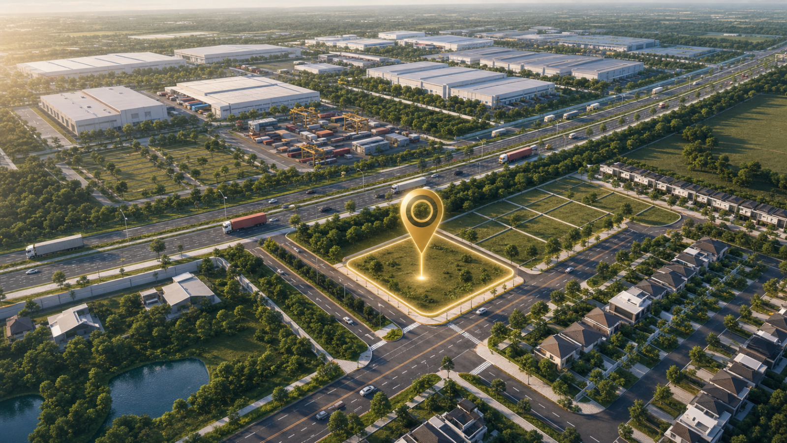 Map vị trí Lô đất góc 200m² khu công nghiệp Trảng Bàng