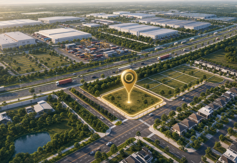 Map vị trí Lô đất góc 200m² khu công nghiệp Trảng Bàng