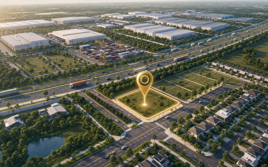 Mini map Lô đất góc 200m² khu công nghiệp Trảng Bàng